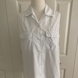 Vintage Italian Button Down Tank Top- White
